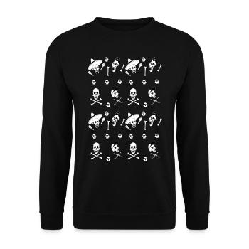 skulls panel - Unisex Sweatshirt - black - Front - Alina (178cm) & Michal (187cm)
