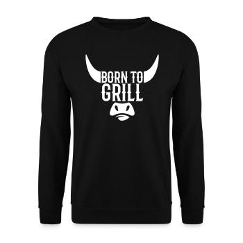 Grillschürze - Born to grill - Unisex Pullover - Schwarz - Vorne - Alina (178cm) & Michal (187cm)