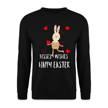 Easter Easter Easter Easter Easter Easter Happy - Unisex Sweatshirt - black - Front - Alina (178cm) & Michal (187cm)