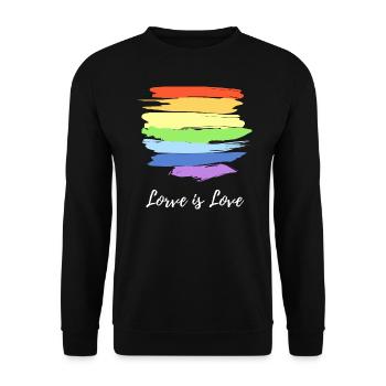 LGBT Gay Shirt Rainbow Lesbian Pride Shirts - Unisex Sweatshirt - black - Front - Alina (178cm) & Michal (187cm)