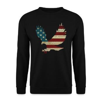 Weisskopfseeadler Amerika - Unisex Pullover - Schwarz - Vorne - Alina (178cm) & Michal (187cm)