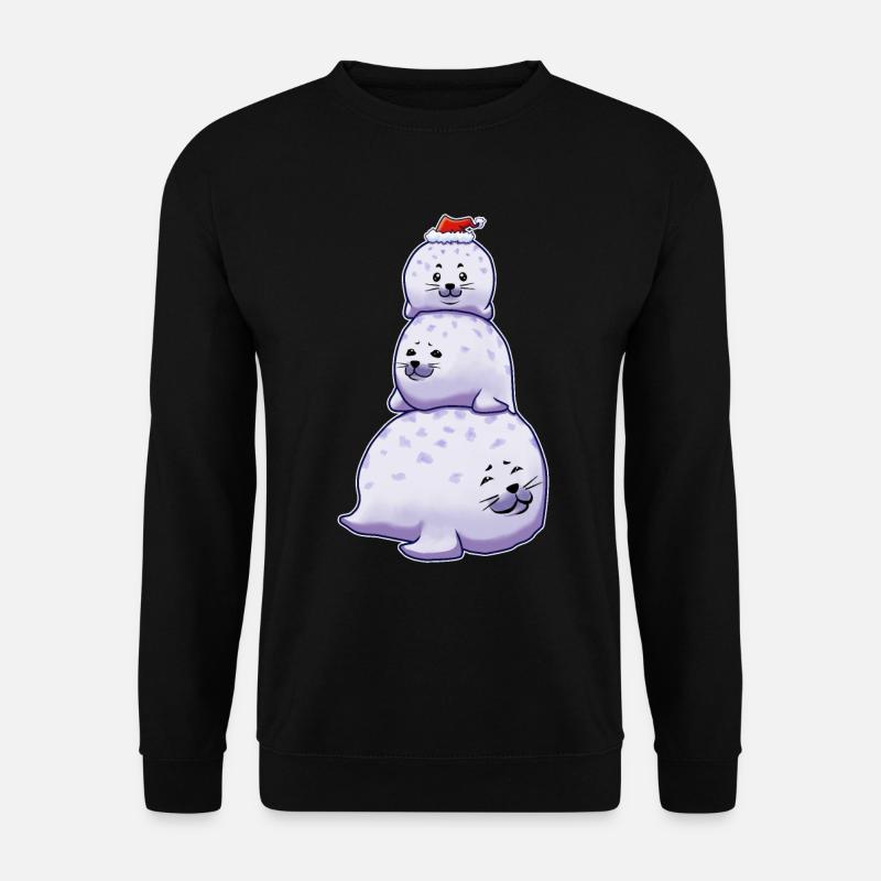 Chonky Seal Schneemann Weihnachten - Unisex Pullover - Schwarz