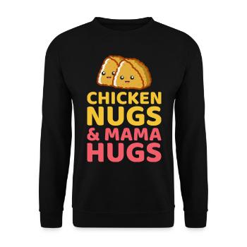 Nugs de poulet et mama Hugs Fast Food Dicton drôle - Sweat-shirt Unisexe - noir - Devant - Alina (178cm) & Michal (187cm)
