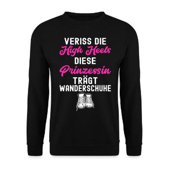 Wandern Geschenkidee Wanderer Berge Trekking - Unisex Pullover - Schwarz - Vorne - Alina (178cm) & Michal (187cm)