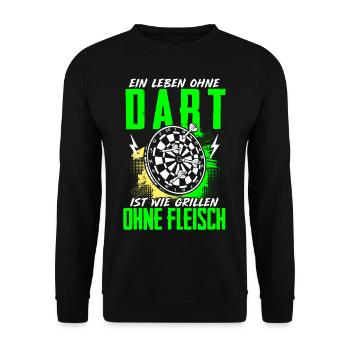 Leben Ohne Dart Grillen Ohne Fleisch - Unisex Pullover - Schwarz - Vorne - Alina (178cm) & Michal (187cm)