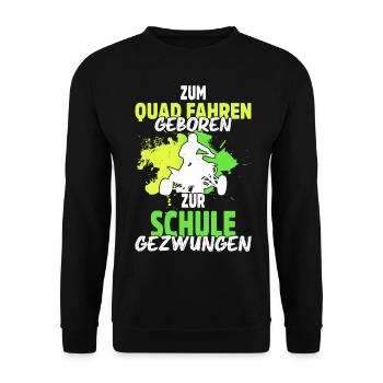 Quadfahrer Geschenkidee Quadfahren Quad ATV - Unisex Pullover - Schwarz - Vorne - Alina (178cm) & Michal (187cm)