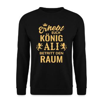 Name Ali Geschenk Geburtstag lustig König Löwe - Unisex Pullover - Schwarz - Vorne - Alina (178cm) & Michal (187cm)