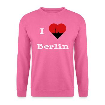 I Love Berlin Fernsehturm Herz Silhouette - Unisex Pullover - Pink - Vorne