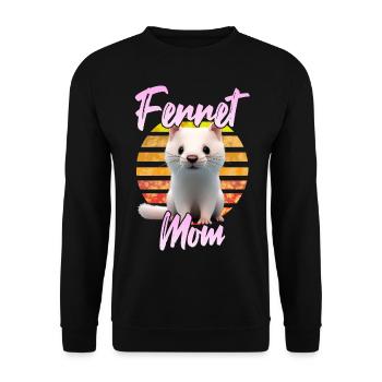 Frettchen Mama - Unisex Pullover - Schwarz - Vorne - Alina (178cm) & Michal (187cm)