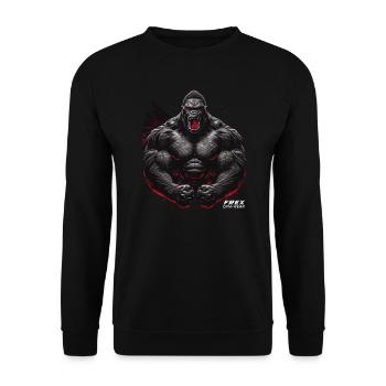 Gorilla Bodybuilding Gym Workout - Unisex Pullover - Schwarz - Vorne - Alina (178cm) & Michal (187cm)