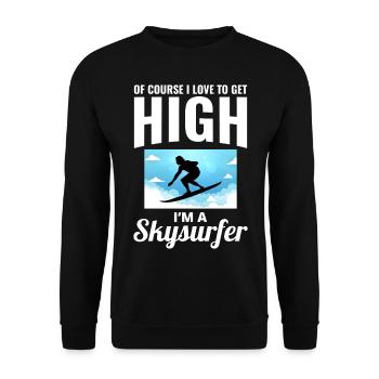 Skysurfing Skydiving Extreme Sport Skydiver Funny - Unisex Sweatshirt - black - Front - Alina (178cm) & Michal (187cm)