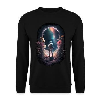 Un astronaute regarde les étoiles Surreal Sci-Fi Space - Sweat-shirt Unisexe - noir - Devant - Alina (178cm) & Michal (187cm)