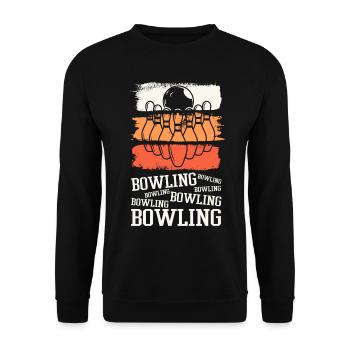 Bowling Bowling Bowling Ball Quilles Joueurs de bowling - Sweat-shirt Unisexe - noir - Devant - Alina (178cm) & Michal (187cm)