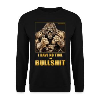 ANGRY ROARING MONKEY NO TIME FOR BULLSHITT - Unisex Sweatshirt - black - Front - Alina (178cm) & Michal (187cm)