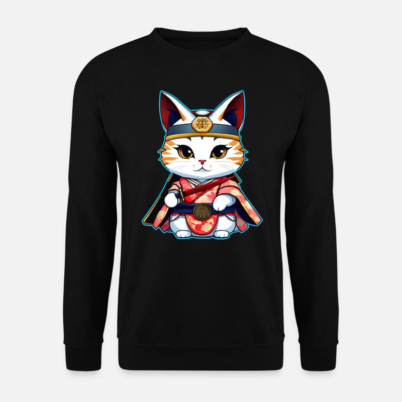 Cute samurai cat - Unisex Sweatshirt - black
