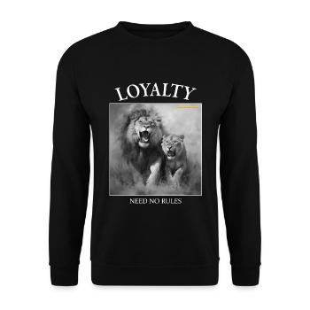 LOYALITÄT BRAUCHT KEINE GESETZE - Unisex Pullover - Schwarz - Vorne - Alina (178cm) & Michal (187cm)