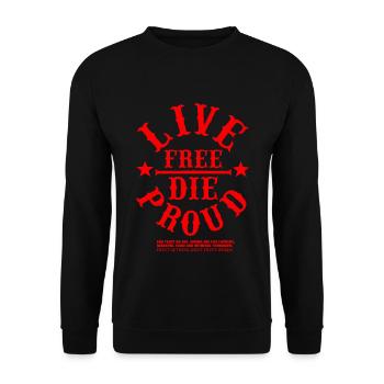 LIVE FREE THE PROUD TRUST ACTIONS DON'T TRUST WORDS - Unisex Sweatshirt - black - Front - Alina (178cm) & Michal (187cm)