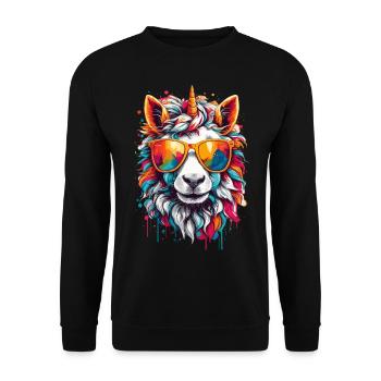 Licorne arc-en-ciel mignonne cool - Sweat-shirt Unisexe - noir - Devant - Alina (178cm) & Michal (187cm)