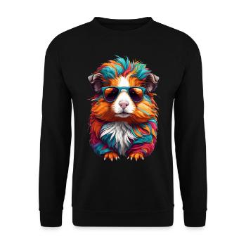 Cute guinea pigs in sunglasses cuteness - Unisex Sweatshirt - black - Front - Alina (178cm) & Michal (187cm)