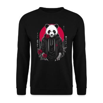 Panda Gothic Underground Streetwear - Unisex Sweatshirt - black - Front - Alina (178cm) & Michal (187cm)