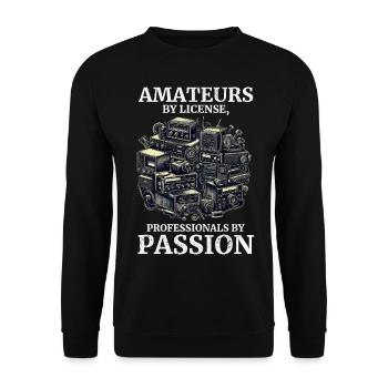 Amateurs amateurs passionnés de radio amateur vintage par licence - Sweat-shirt Unisexe - noir - Devant - Alina (178cm) & Michal (187cm)