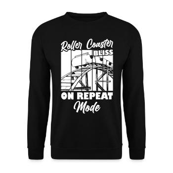 Roller Coaster Bliss On Repeat Mode - Unisex Pullover - Schwarz - Vorne - Alina (178cm) & Michal (187cm)