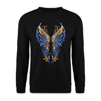 Ukraine Angel Wings Slava Ukraini - Unisex Sweatshirt - black - Front - Alina (178cm) & Michal (187cm)