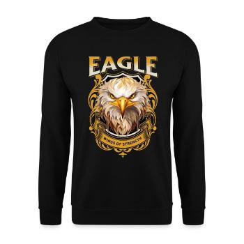 eagle, eagle head, bird of prey, bird of prey, animal, nature - Unisex Sweatshirt - black - Front - Alina (178cm) & Michal (187cm)