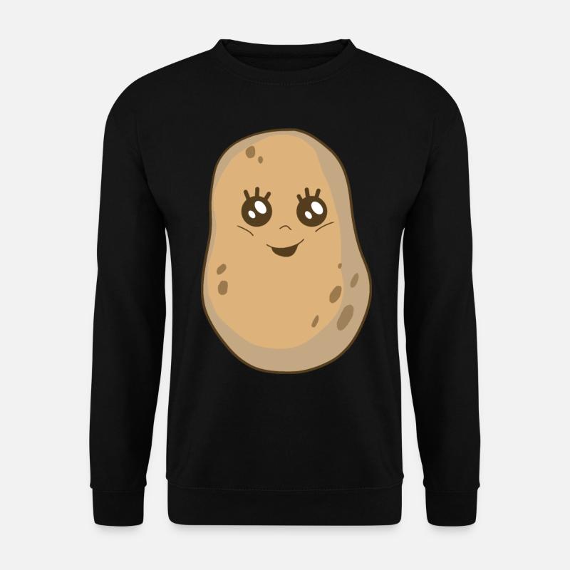 Potato Vegetables Kawai Potatoes Dish - Unisex Sweatshirt - black