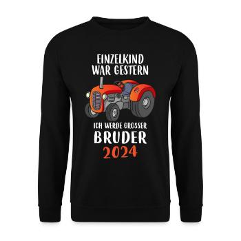Großer Bruder 2024 - Unisex Pullover - Schwarz - Vorne - Alina (178cm) & Michal (187cm)