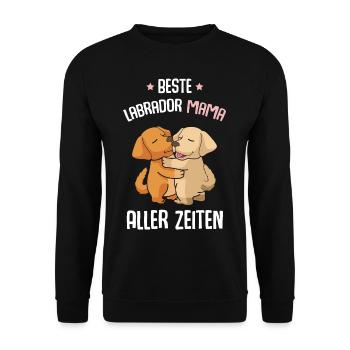 Beste Labrador Mama - Unisex Pullover - Schwarz - Vorne - Alina (178cm) & Michal (187cm)