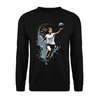 Handball player streetwear Iconic style - Unisex Sweatshirt - black - Front - Alina (178cm) & Michal (187cm)