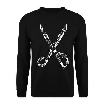 Friseur Friseurin - Unisex Pullover - Schwarz - Vorne - Alina (178cm) & Michal (187cm)