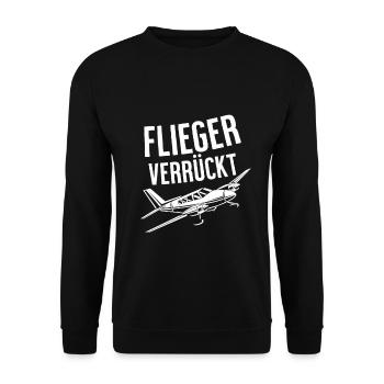 Airplane Tshirt Men's Helicopter Pilot Airplane - Unisex Sweatshirt - black - Front - Alina (178cm) & Michal (187cm)