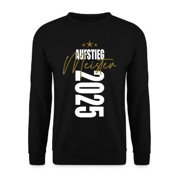 Meister 2025 Aufstiegstrikot Aufstieg 25 - Unisex Pullover - Schwarz - Vorne - Alina (178cm) & Michal (187cm)