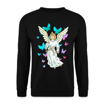 celestial spring butterflies nature angel - Unisex Sweatshirt - black - Front - Alina (178cm) & Michal (187cm)