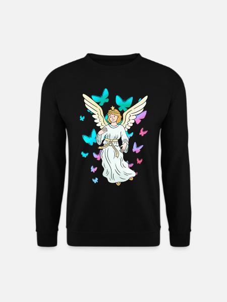 celestial spring butterflies nature angel - Unisex Sweatshirt - black