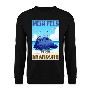 My Rock in the Surf - German Version - Unisex Sweatshirt - black - Front - Alina (178cm) & Michal (187cm)