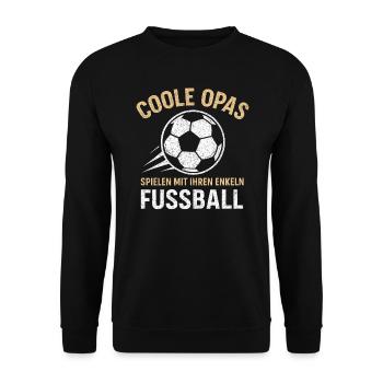 Opa Enkel Fußball - Unisex Pullover - Schwarz - Vorne - Alina (178cm) & Michal (187cm)