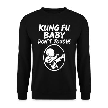 Kung Fu Baby - Unisex Pullover - Schwarz - Vorne - Alina (178cm) & Michal (187cm)