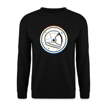 L’art du glitch | Illusion d’optique EDM Rave Vaporwave - Sweat-shirt Unisexe - noir - Devant - Alina (178cm) & Michal (187cm)
