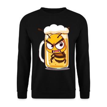 Bee in a beer glass - Unisex Sweatshirt - black - Front - Alina (178cm) & Michal (187cm)