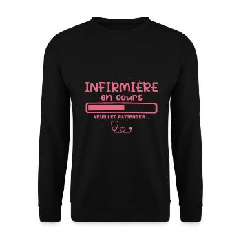 Infirmière humour future infirmière cadeau femme - Sweat-shirt Unisexe - noir - Devant - Alina (178cm) & Michal (187cm)