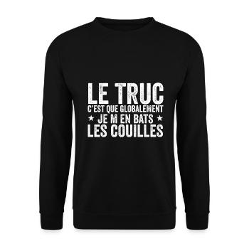 Globalement je m'en bats les couilles - Sweat-shirt Unisexe - noir - Devant - Alina (178cm) & Michal (187cm)