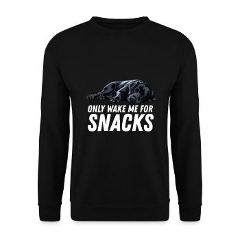 Only Wake Me For Snacks Chien Labrador Noir - Sweat-shirt Unisexe - noir - Devant - Alina (178cm) & Michal (187cm)