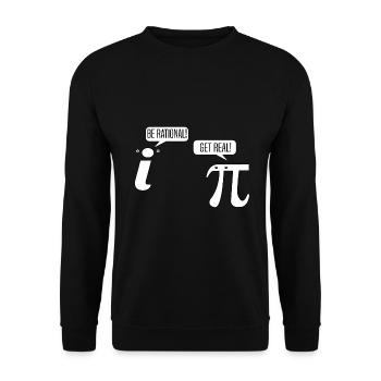Pi Day Be Rational Get Real Circle number and i - Unisex Sweatshirt - black - Front - Alina (178cm) & Michal (187cm)