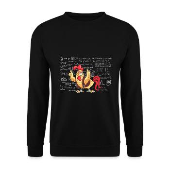Mathemachicken Mathelehrer Mathematik - Unisex Pullover - Schwarz - Vorne - Alina (178cm) & Michal (187cm)