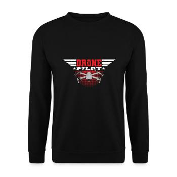 Drohnenpilot Drohne Copter FPV UAS Pilot Drone - Unisex Sweatshirt - black - Front - Alina (178cm) & Michal (187cm)
