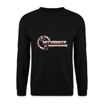 Mechaniker Mechatroniker Landmaschinen Werkstatt - Unisex Pullover - Schwarz - Vorne - Alina (178cm) & Michal (187cm)