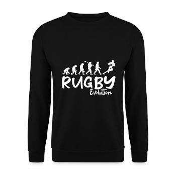 RUGBY - Rugby Sport - Rugby Humour - Sweat-shirt Unisexe - noir - Devant - Alina (178cm) & Michal (187cm)